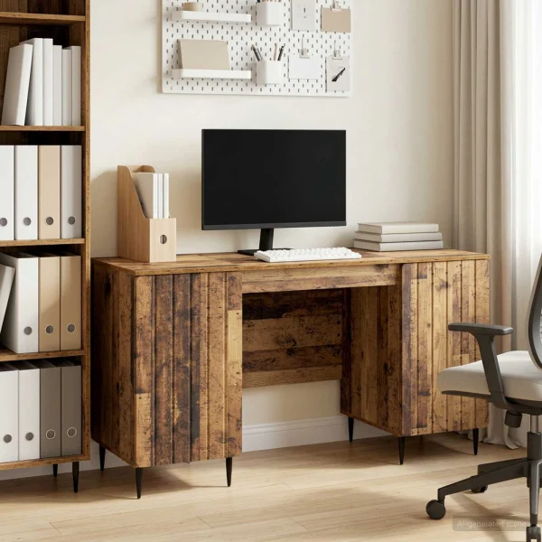 Bureau 142,5 x 50 x 75 cm bois ancien bois d'ingénierie – modèle 3 – vue d’ensemble