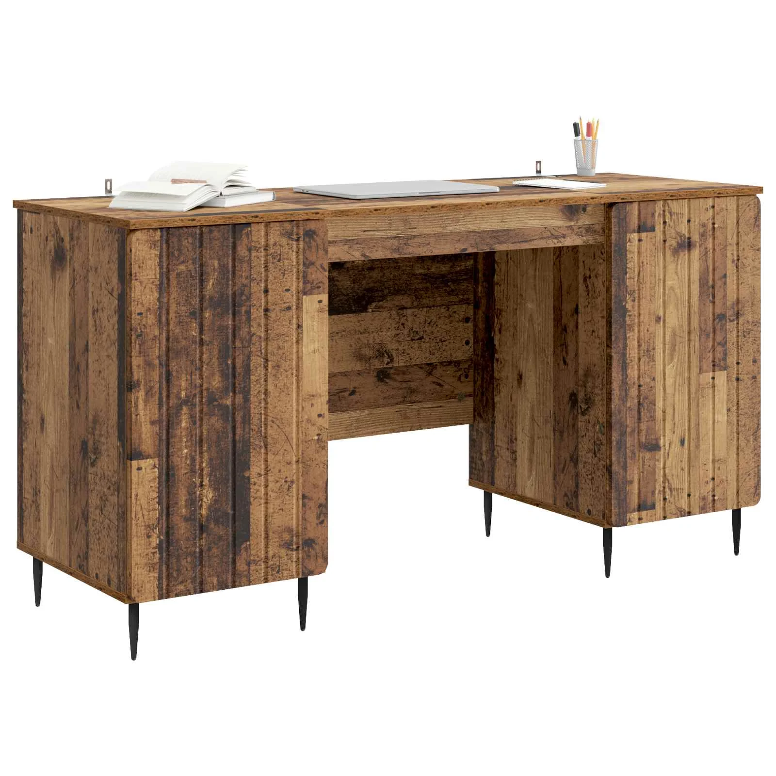 Bureau 142,5 x 50 x 75 cm bois ancien bois d'ingénierie – modèle 3 – vue de détail