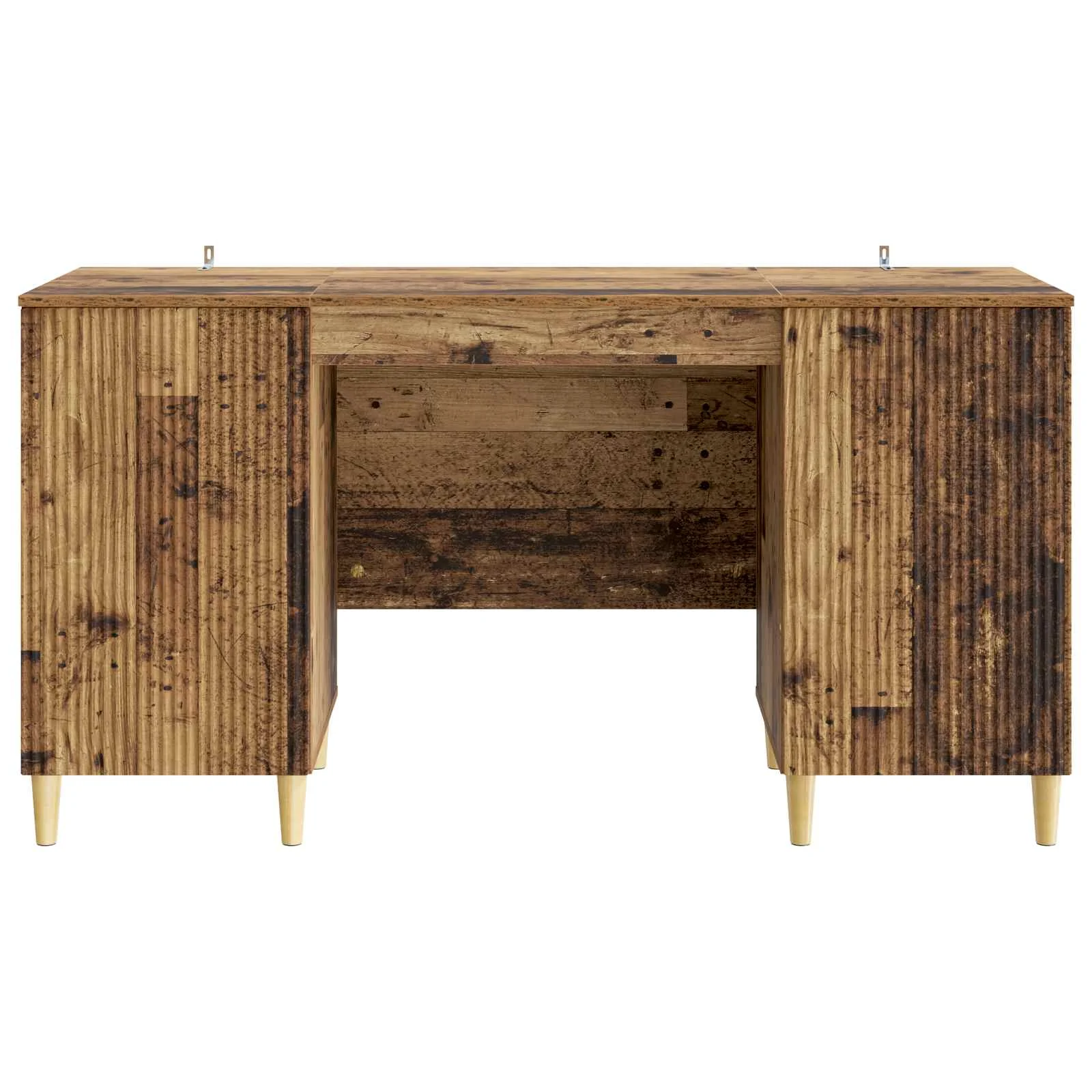 Bureau 142,5 x 50 x 75 cm bois ancien bois d'ingénierie – modèle 4 – vue de dessus