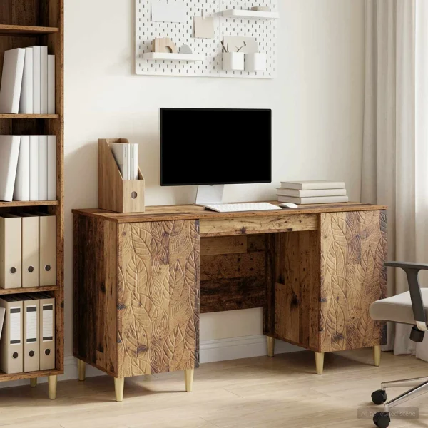 Bureau 142,5 x 50 x 75 cm bois ancien bois d'ingénierie – modèle 6 – vue d’ensemble