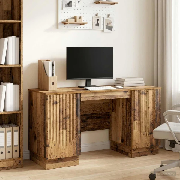 Bureau 142,5 x 50 x 75 cm bois ancien bois d'ingénierie – modèle 7 – vue d’ensemble