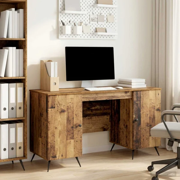Bureau 142,5 x 50 x 75 cm bois ancien bois d'ingénierie – modèle 8 – vue d’ensemble