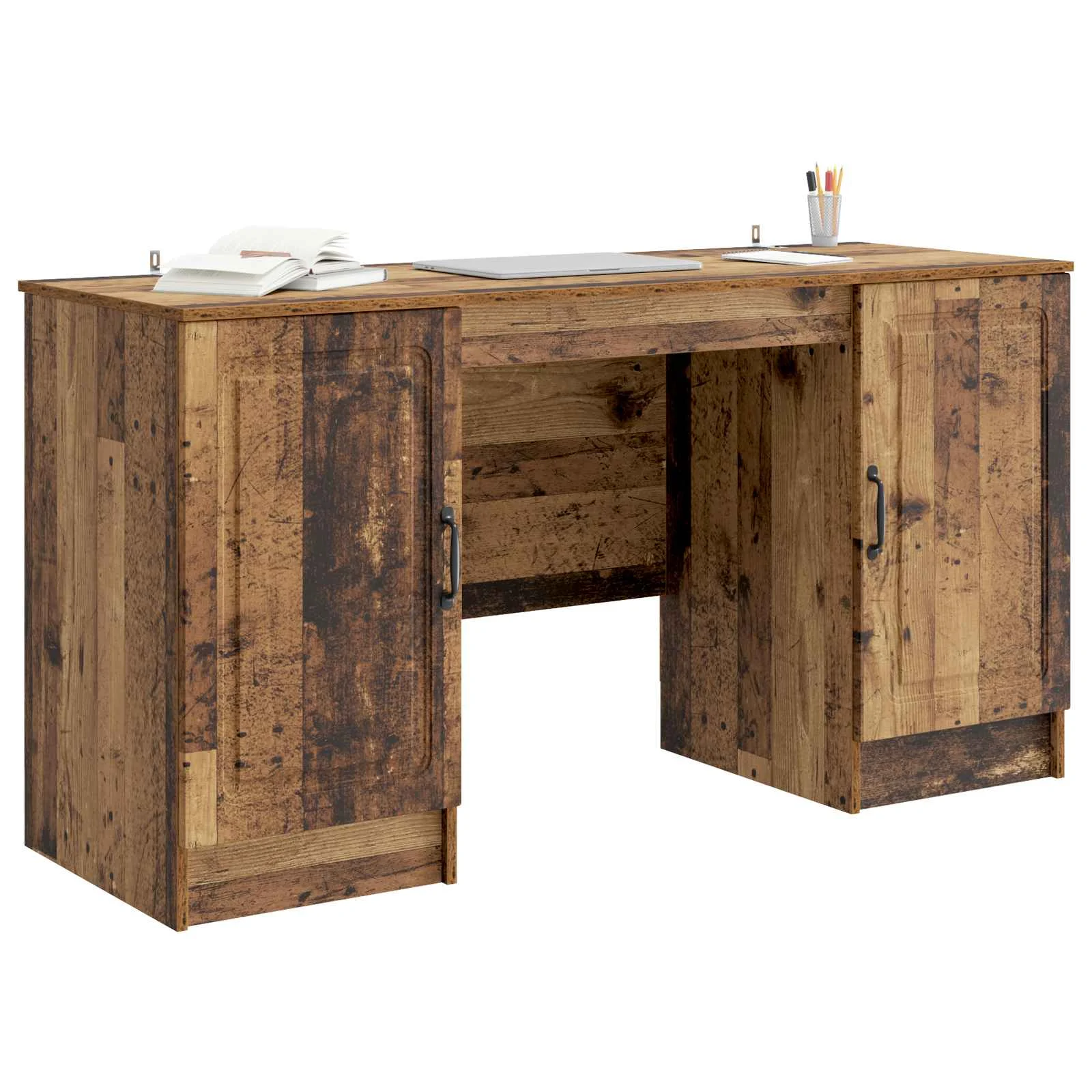 Bureau 142,5 x 50 x 75 cm bois ancien bois d'ingénierie – modèle 9 – vue de détail