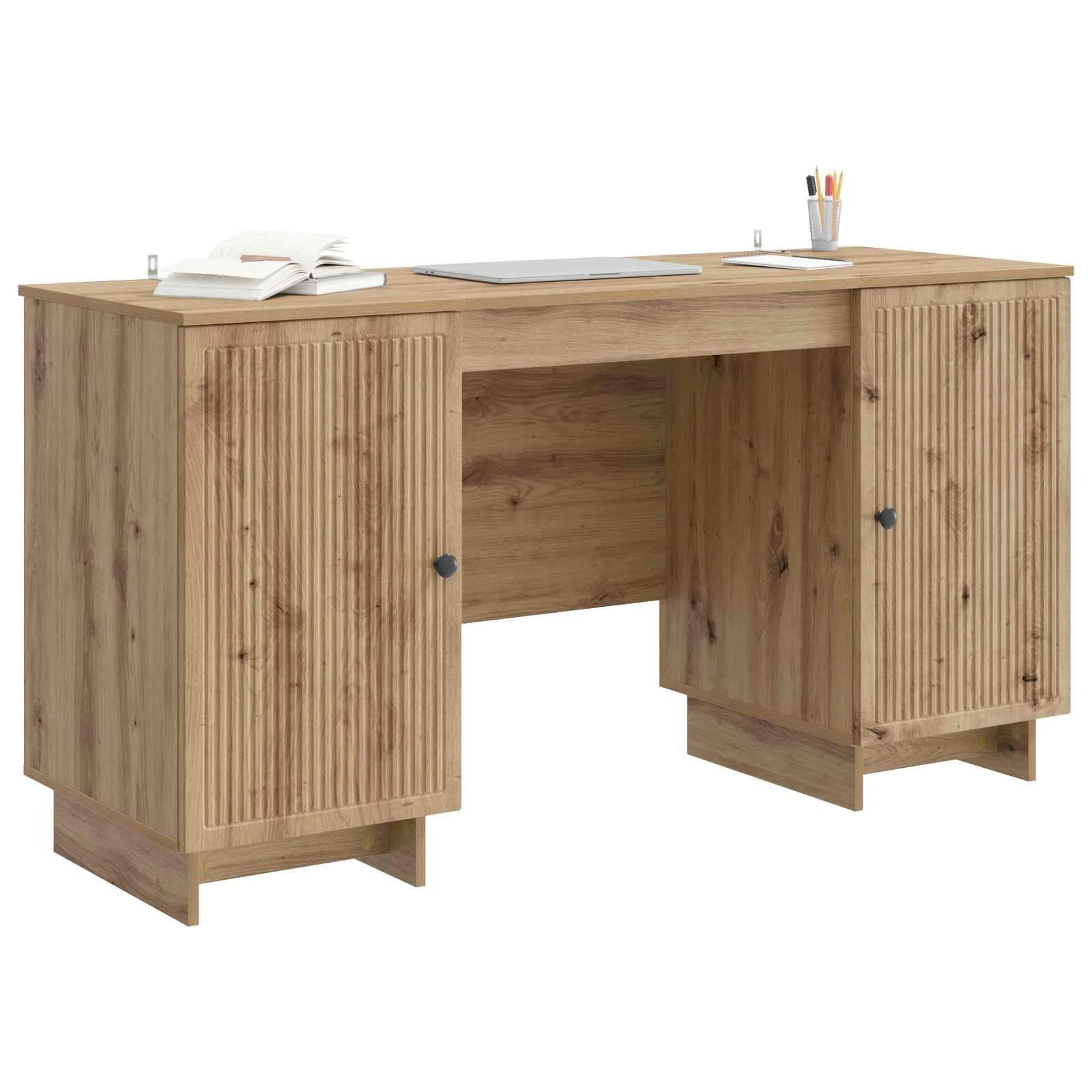 Bureau 142,5 x 50 x 75 cm chêne artisanal bois d'ingénierie – vue de détail
