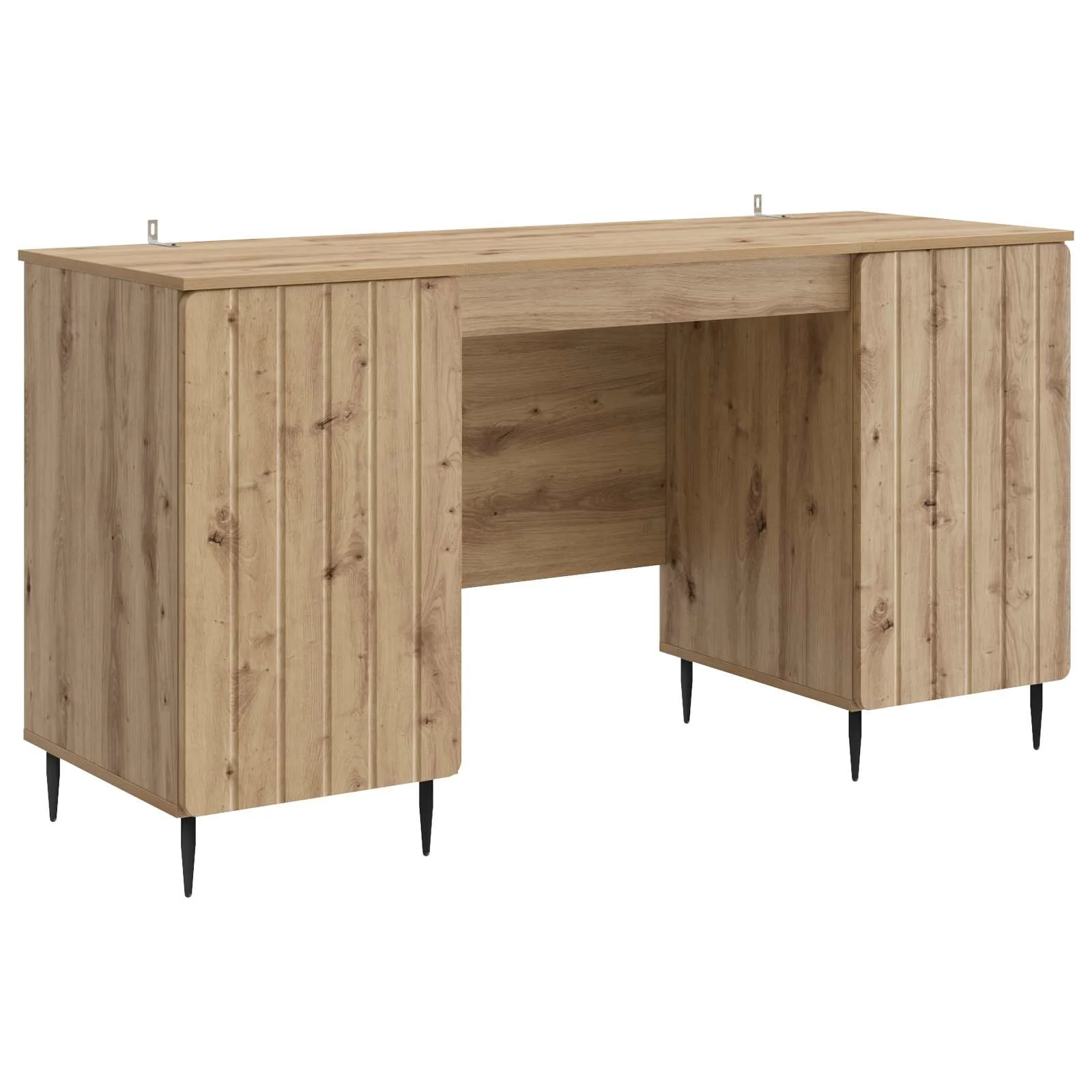 Bureau 142,5 x 50 x 75 cm chêne artisanal bois d'ingénierie – modèle 3 – vue de côté