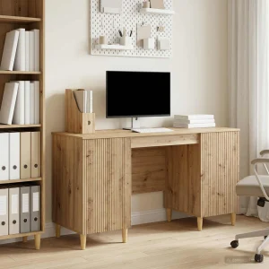 Bureau 142,5 x 50 x 75 cm chêne artisanal bois d'ingénierie – modèle 4 – vue d’ensemble