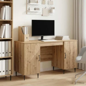 Bureau 142,5 x 50 x 75 cm chêne artisanal bois d'ingénierie – modèle 5 – vue d’ensemble