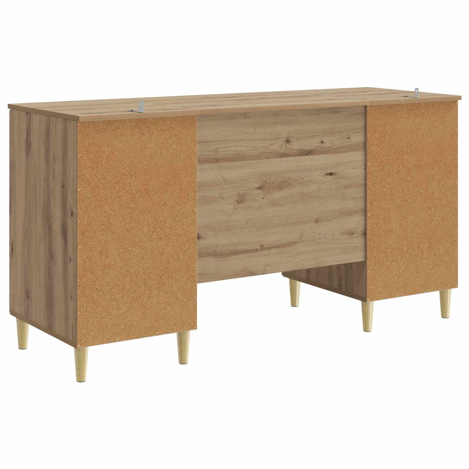 Bureau 142,5 x 50 x 75 cm chêne artisanal bois d'ingénierie – modèle 6 – vue de dos