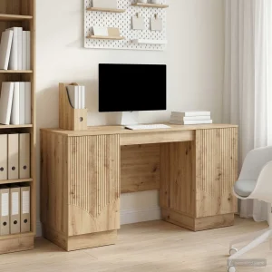 Bureau 142,5 x 50 x 75 cm chêne artisanal bois d'ingénierie – modèle 7 – vue d’ensemble