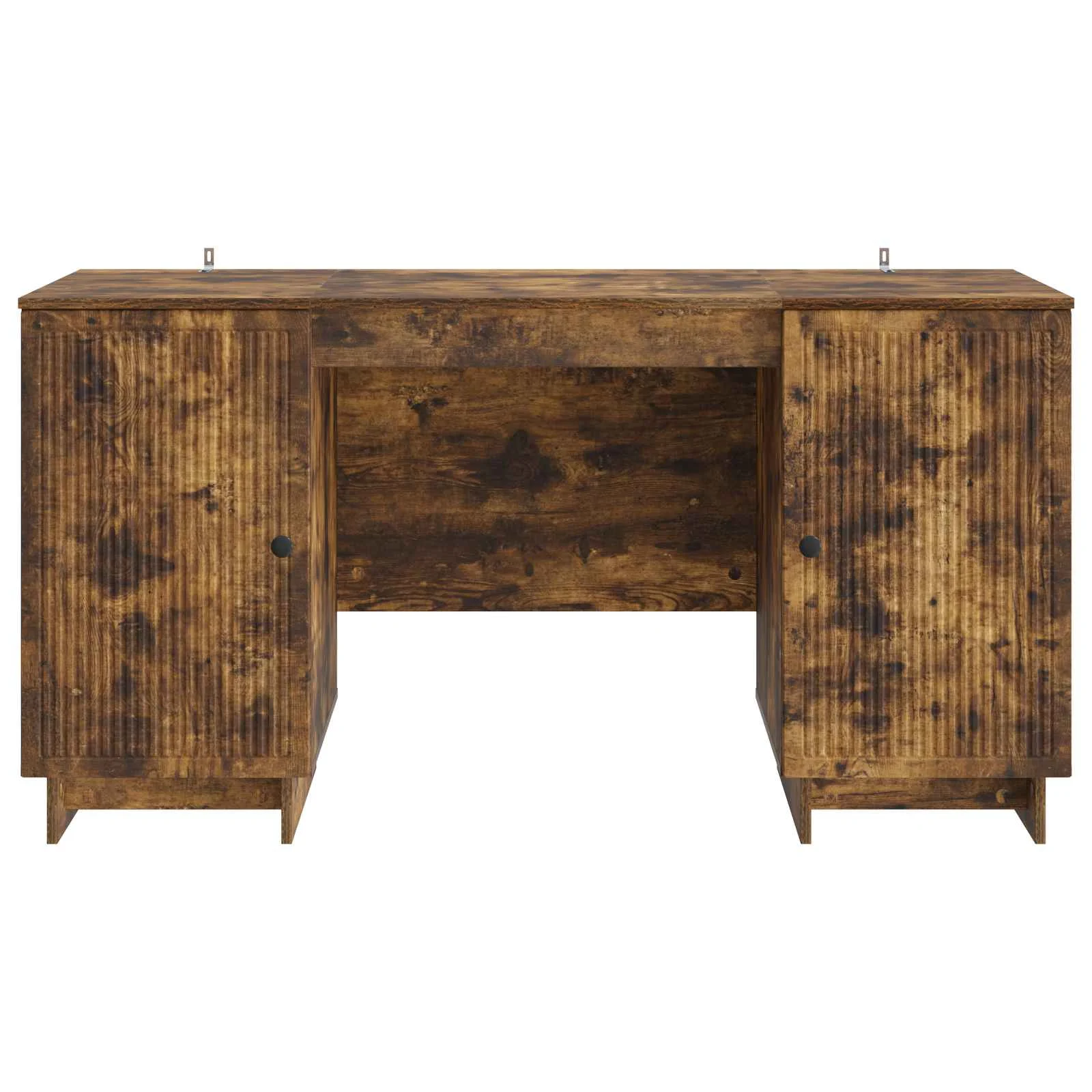 Bureau 142,5 x 50 x 75 cm chêne fumé bois d'ingénierie – vue de dessus