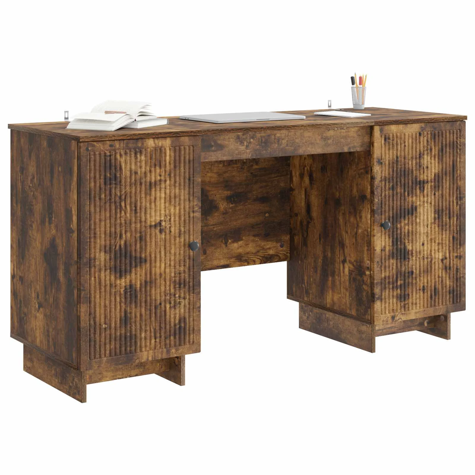 Bureau 142,5 x 50 x 75 cm chêne fumé bois d'ingénierie – vue de détail