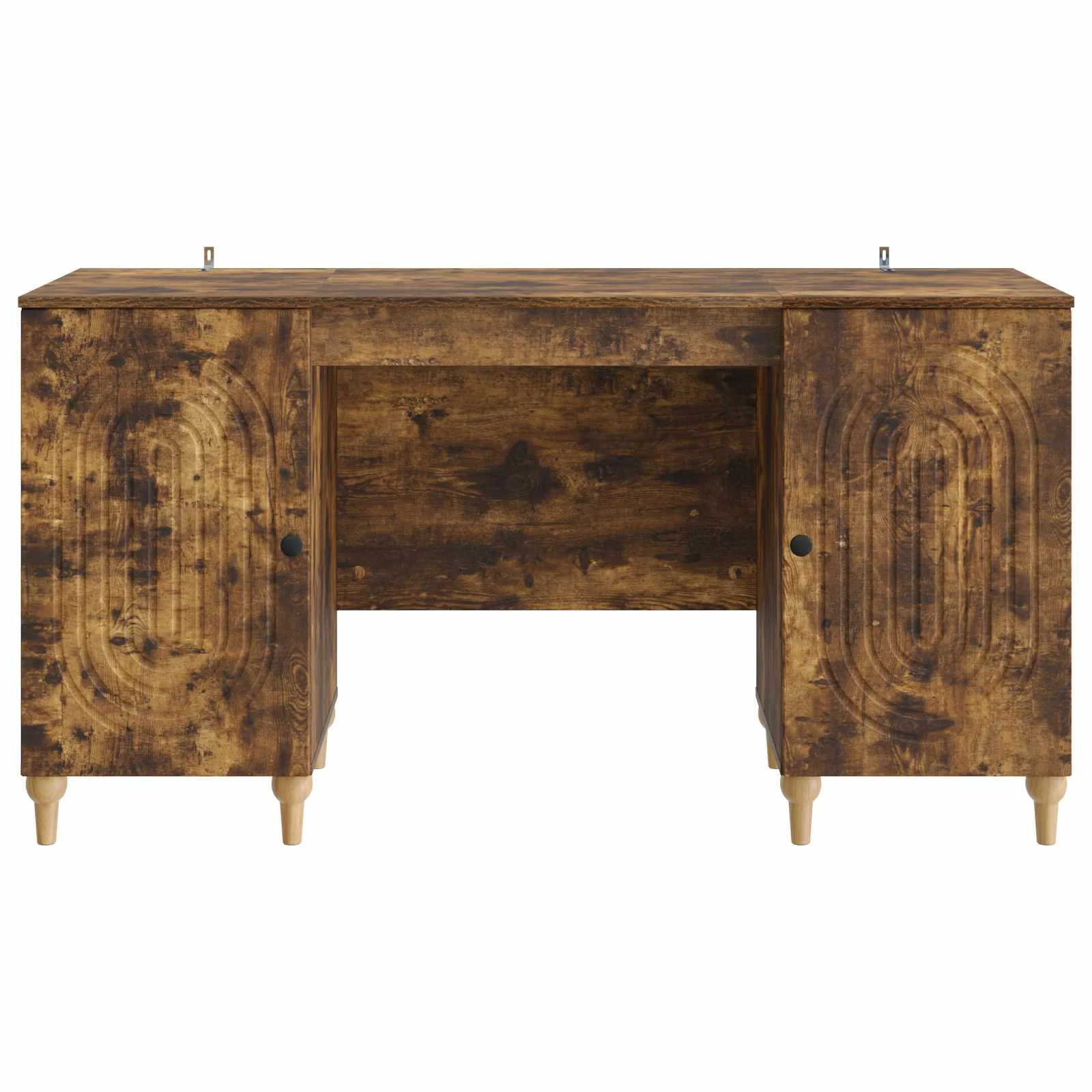 Bureau 142,5 x 50 x 75 cm chêne fumé bois d'ingénierie – modèle 2 – vue de dessus