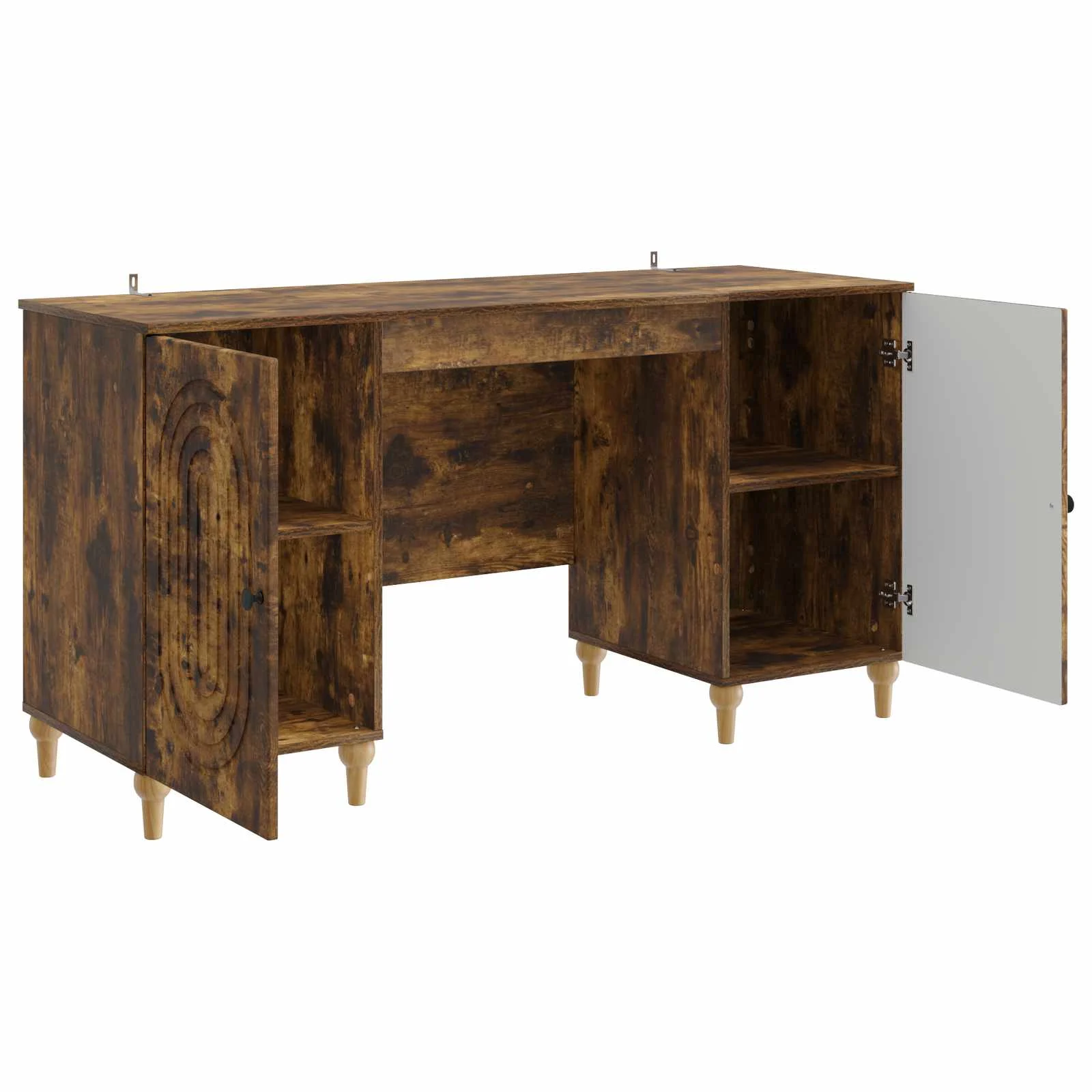 Bureau 142,5 x 50 x 75 cm chêne fumé bois d'ingénierie – modèle 2 – vue en situation