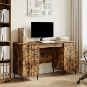 Bureau 142,5 x 50 x 75 cm chêne fumé bois d'ingénierie – modèle 3 – vue d’ensemble