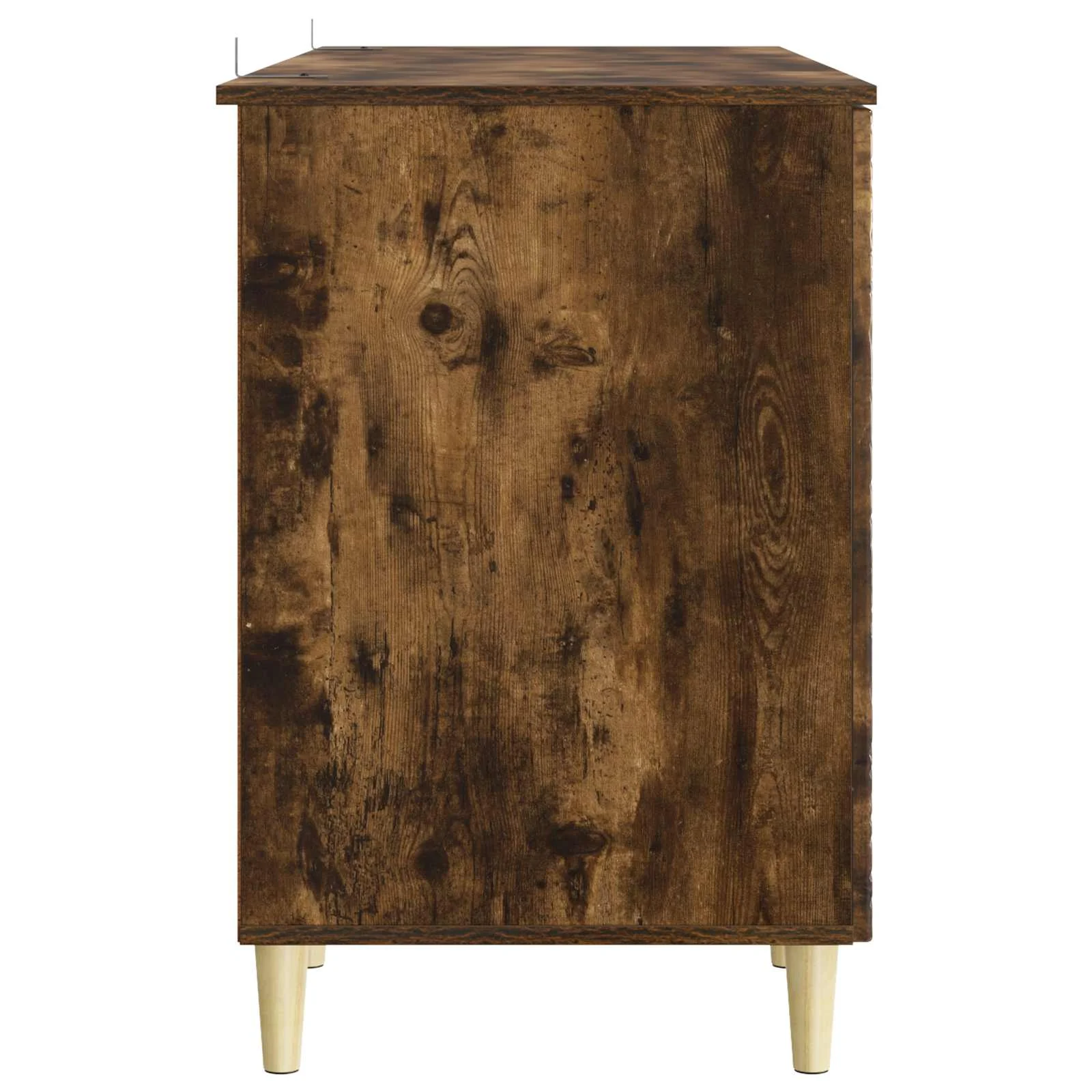 Bureau 142,5 x 50 x 75 cm chêne fumé bois d'ingénierie – modèle 6 – vue de dessus