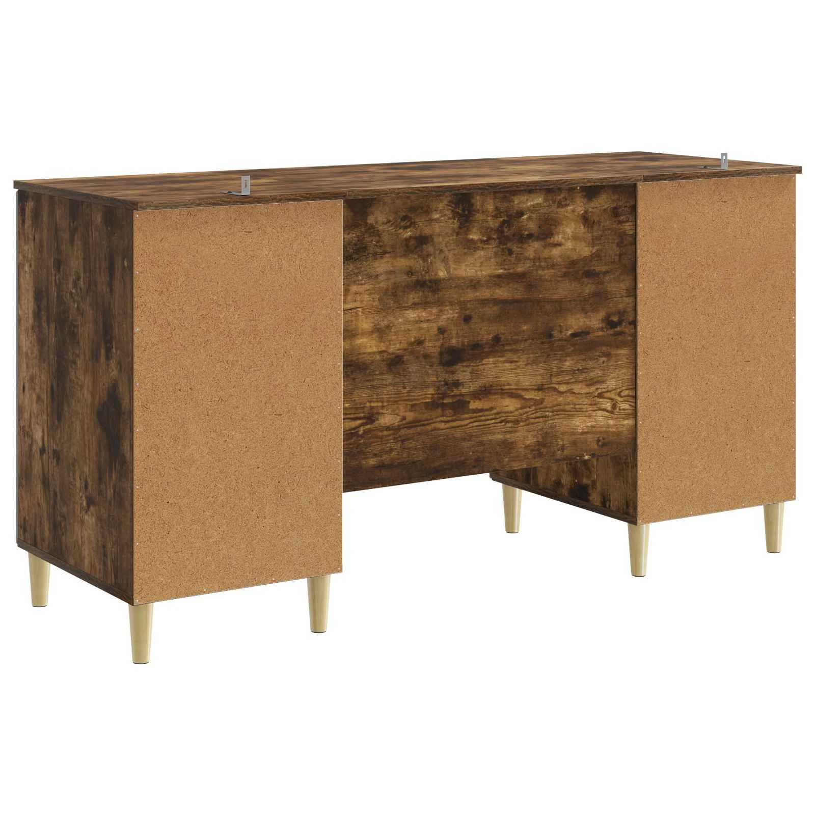 Bureau 142,5 x 50 x 75 cm chêne fumé bois d'ingénierie – modèle 6 – vue de dos