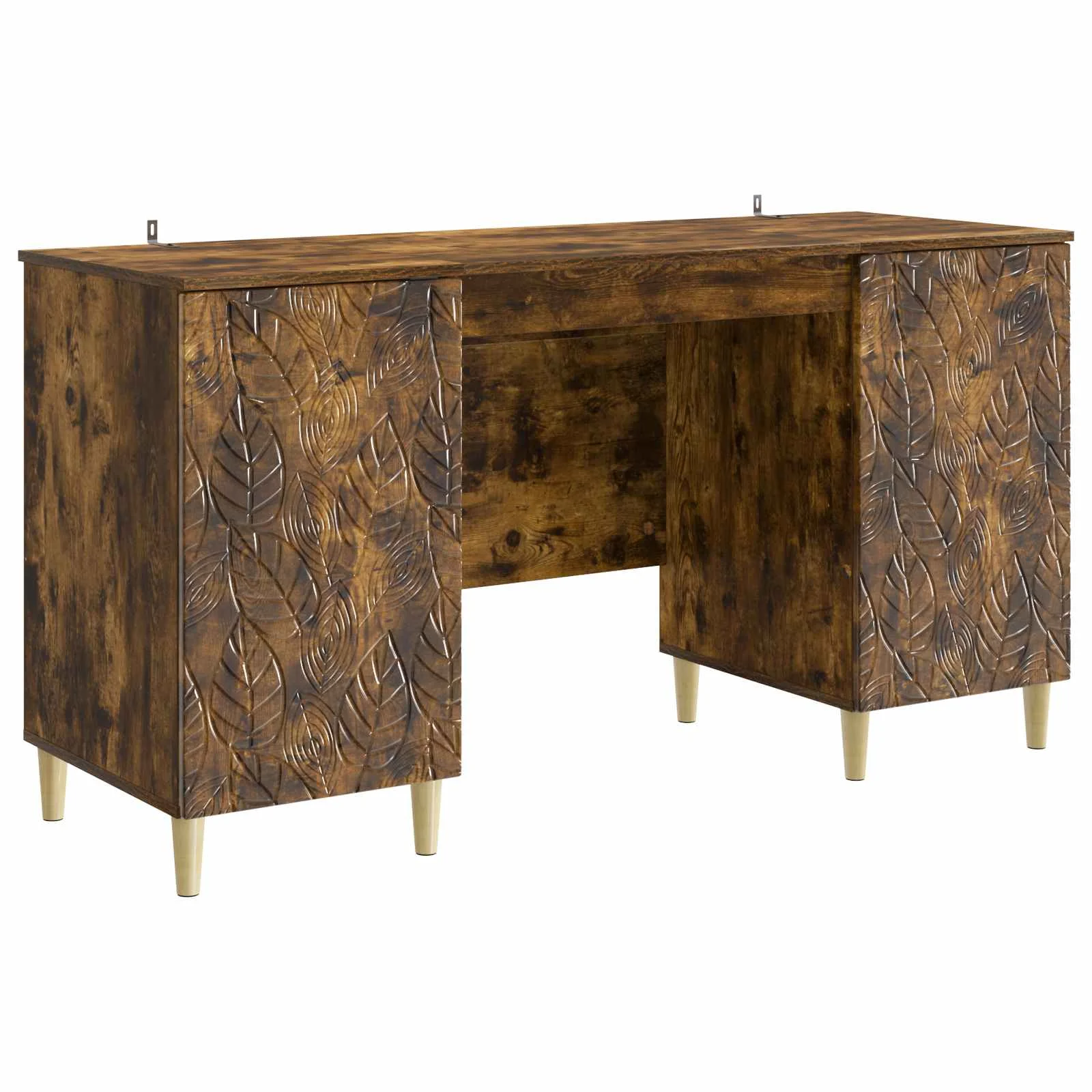 Bureau 142,5 x 50 x 75 cm chêne fumé bois d'ingénierie – modèle 6 – vue de côté