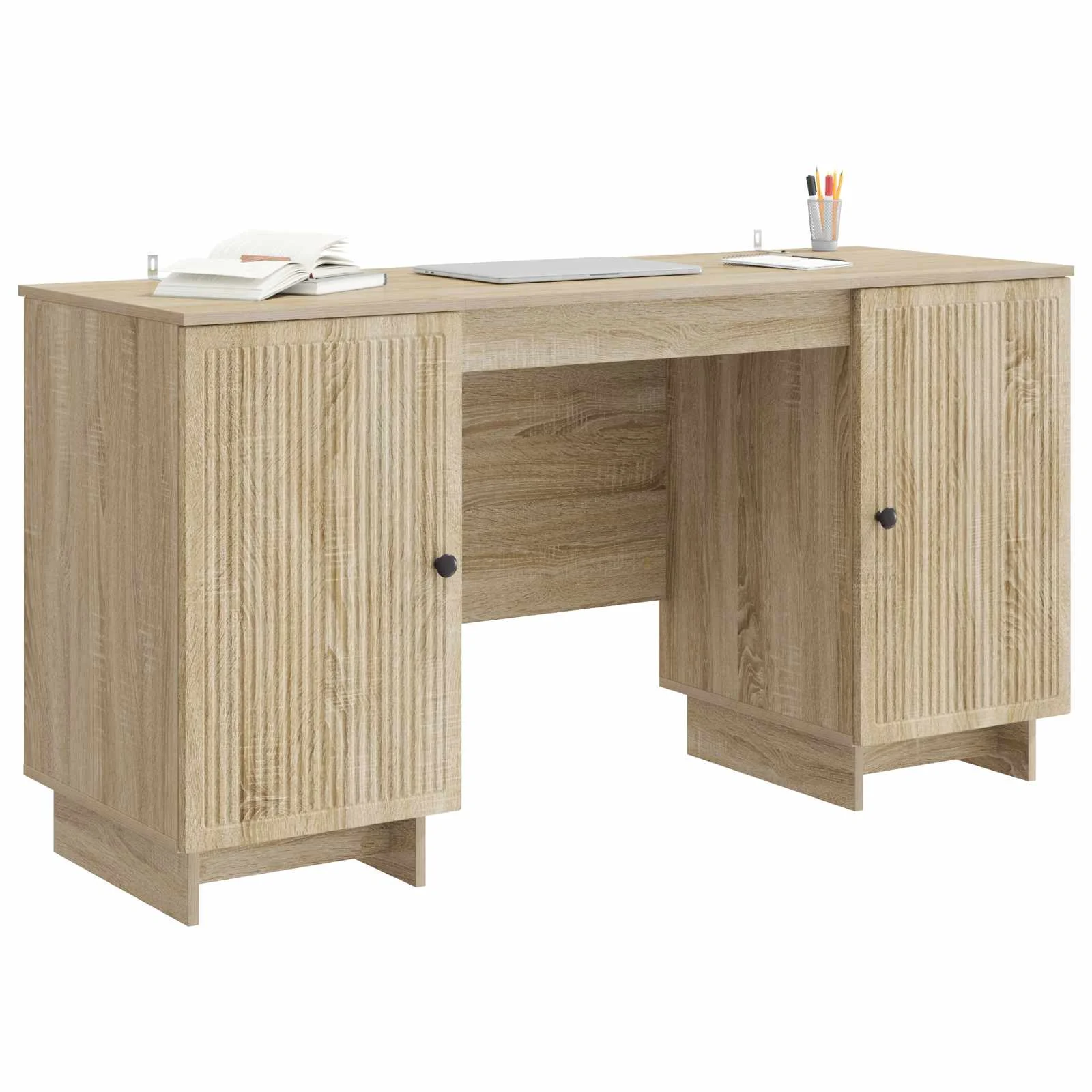 Bureau 142,5 x 50 x 75 cm chêne sonoma bois d'ingénierie – vue de détail