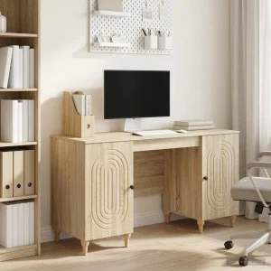 Bureau 142,5 x 50 x 75 cm chêne sonoma bois d'ingénierie – modèle 2 – vue d’ensemble
