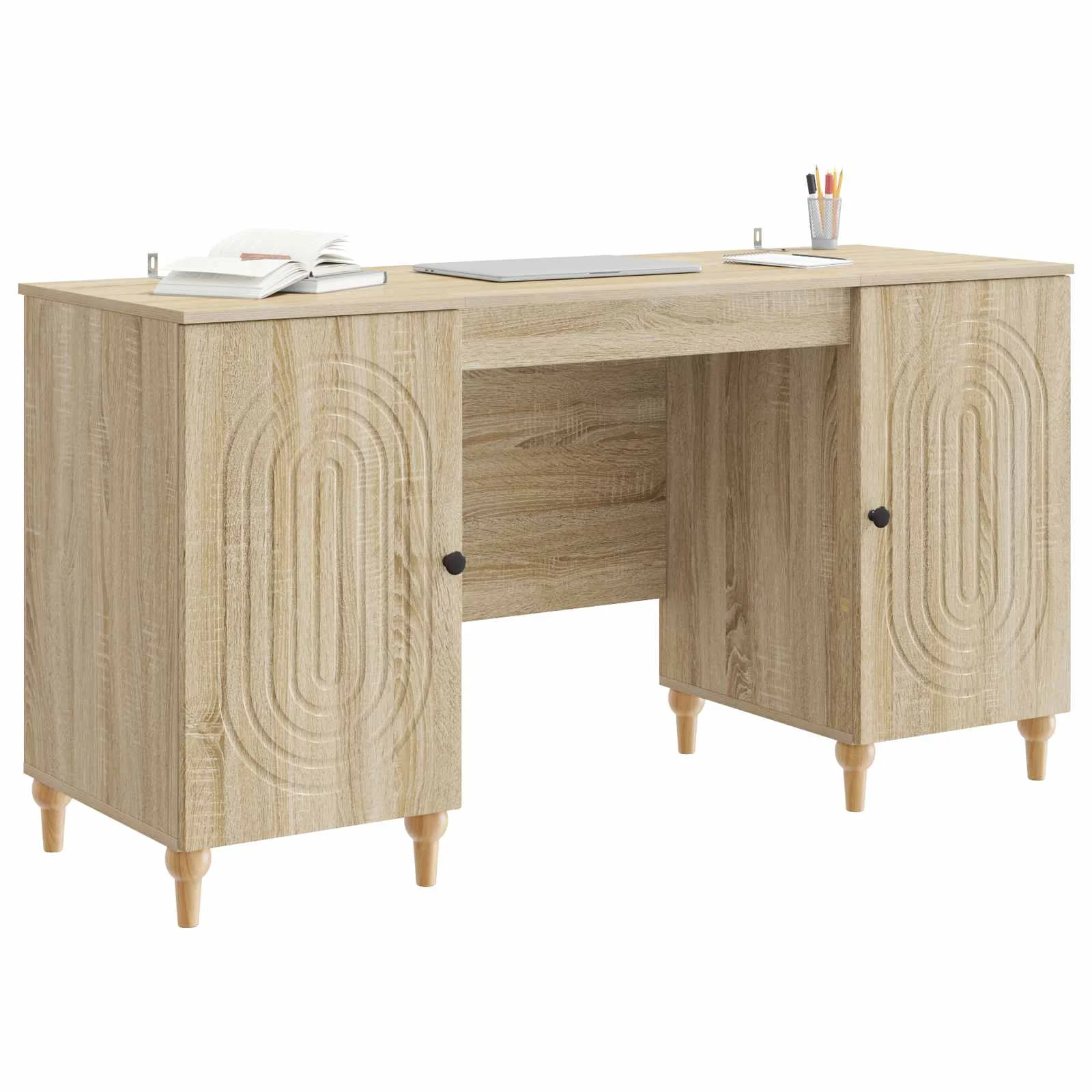 Bureau 142,5 x 50 x 75 cm chêne sonoma bois d'ingénierie – modèle 2 – vue de détail