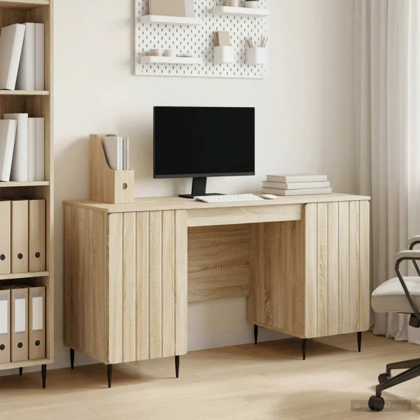 Bureau 142,5 x 50 x 75 cm chêne sonoma bois d'ingénierie – modèle 3 – vue d’ensemble