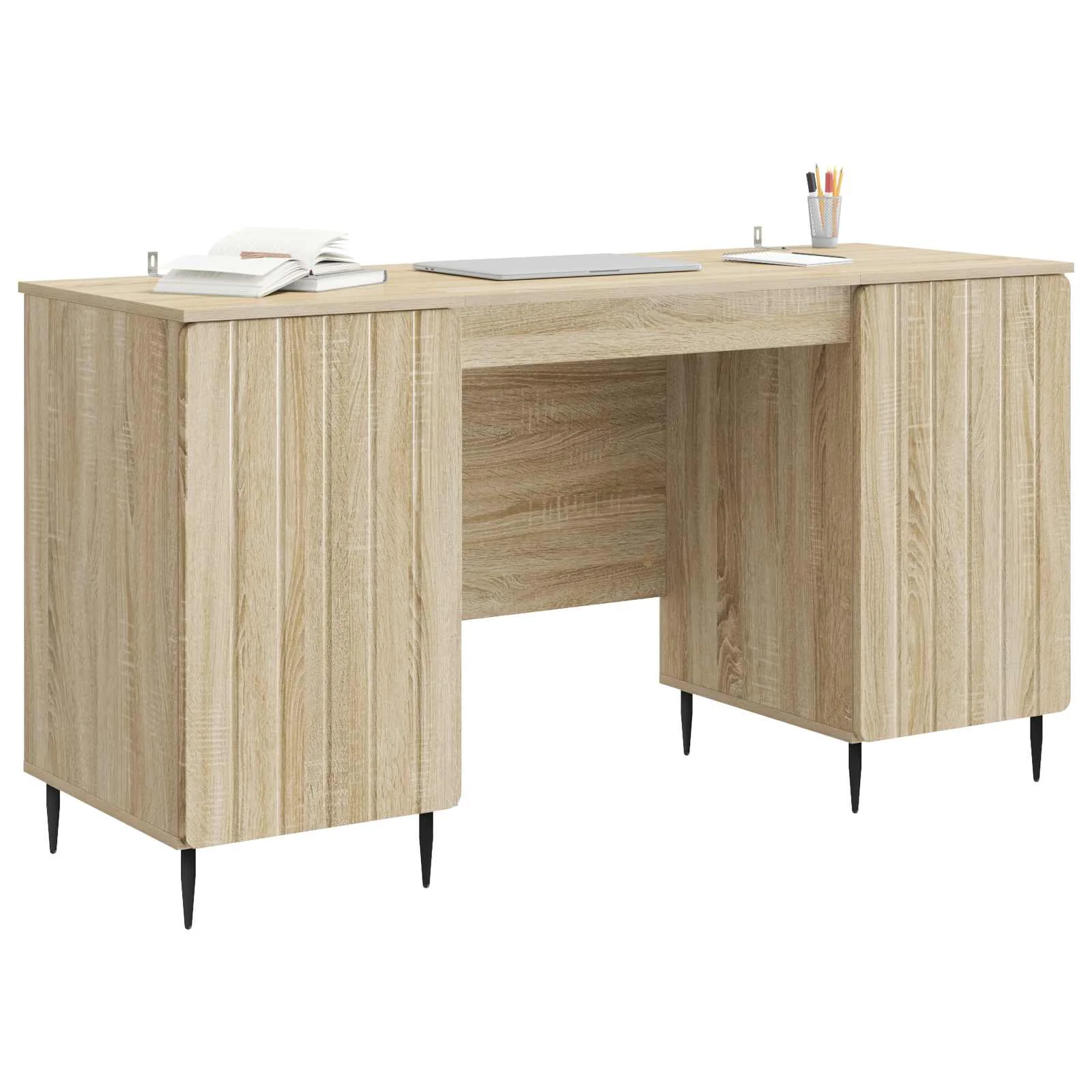 Bureau 142,5 x 50 x 75 cm chêne sonoma bois d'ingénierie – modèle 3 – vue de détail