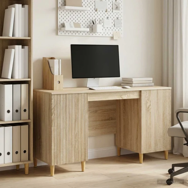 Bureau 142,5 x 50 x 75 cm chêne sonoma bois d'ingénierie – modèle 4 – vue d’ensemble