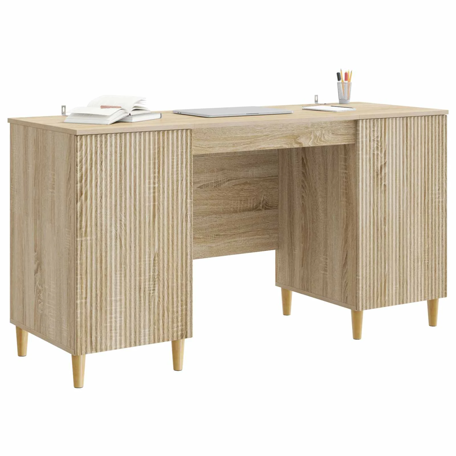 Bureau 142,5 x 50 x 75 cm chêne sonoma bois d'ingénierie – modèle 4 – vue de détail