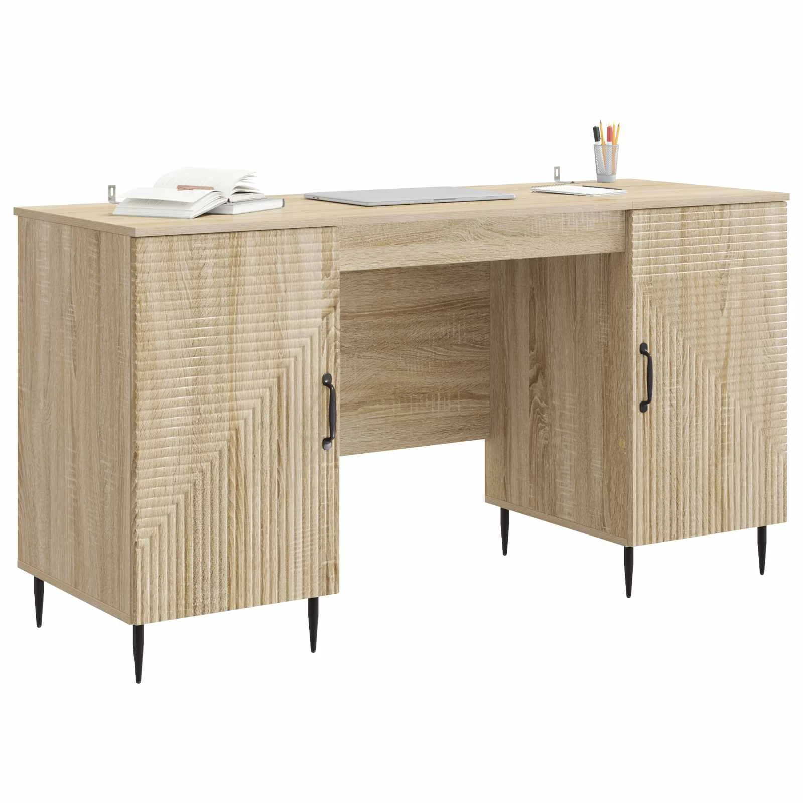 Bureau 142,5 x 50 x 75 cm chêne sonoma bois d'ingénierie – modèle 5 – vue de détail
