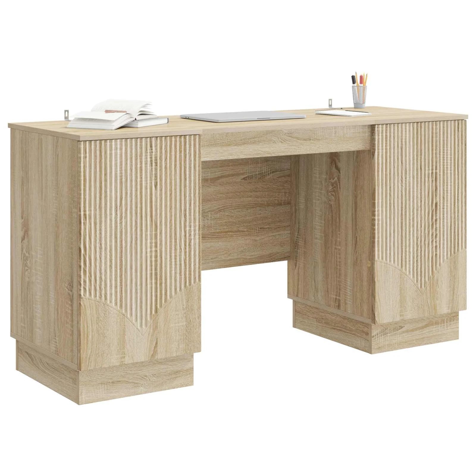 Bureau 142,5 x 50 x 75 cm chêne sonoma bois d'ingénierie – modèle 7 – vue de détail
