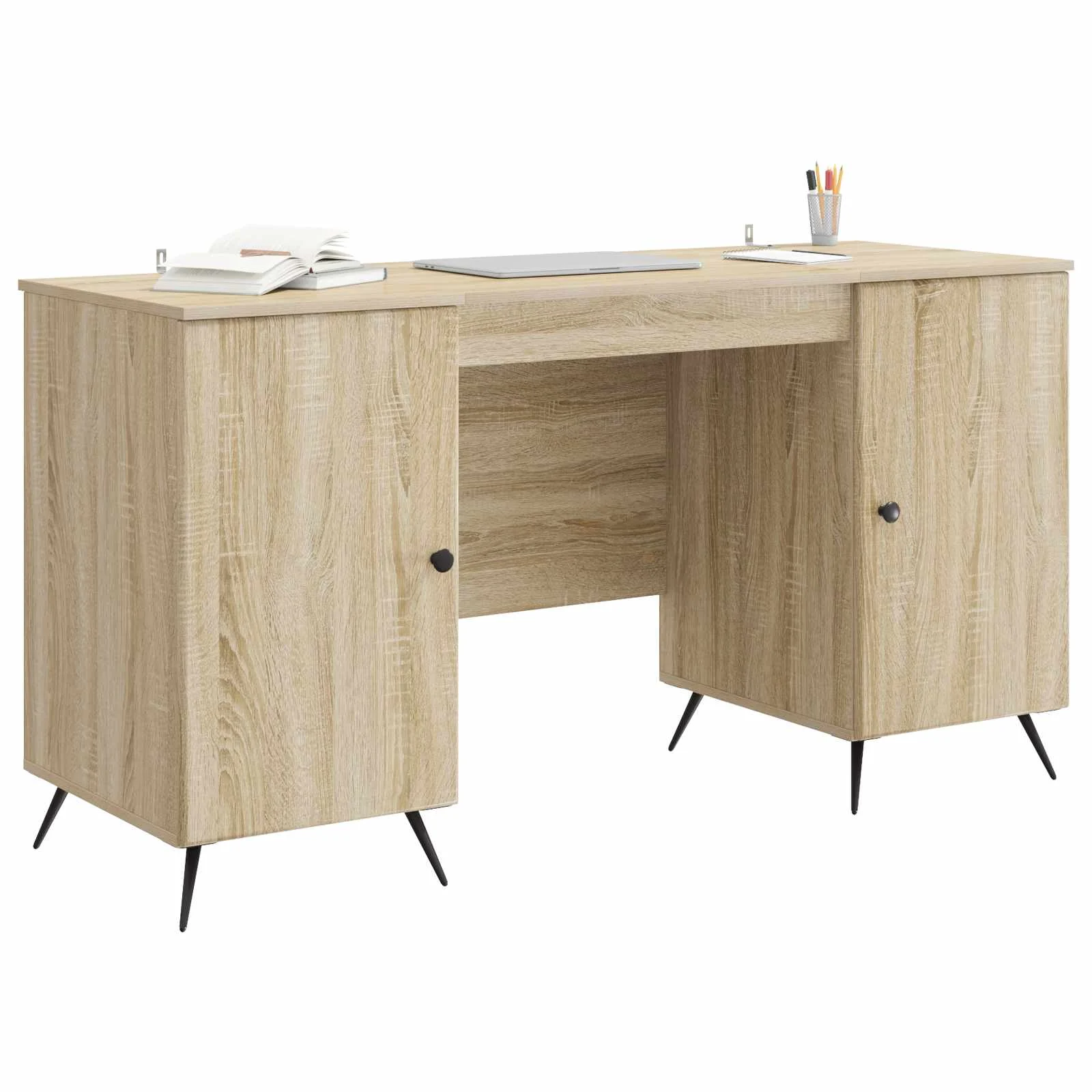 Bureau 142,5 x 50 x 75 cm chêne sonoma bois d'ingénierie – modèle 8 – vue de détail