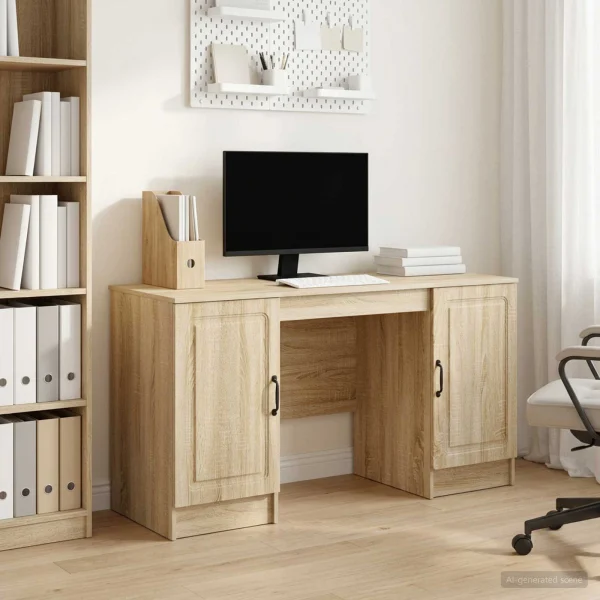 Bureau 142,5 x 50 x 75 cm chêne sonoma bois d'ingénierie – modèle 9 – vue d’ensemble