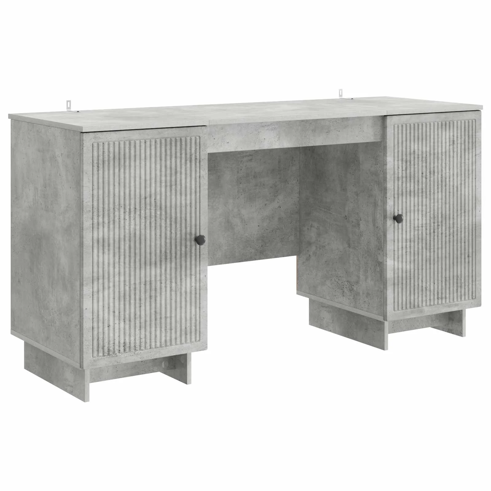 Bureau 142,5 x 50 x 75 cm gris béton bois d'ingénierie – vue de côté