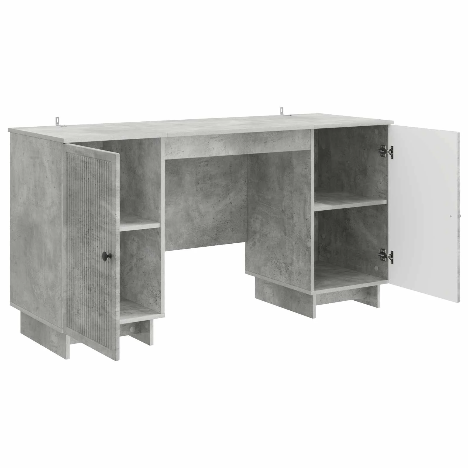 Bureau 142,5 x 50 x 75 cm gris béton bois d'ingénierie – vue en situation