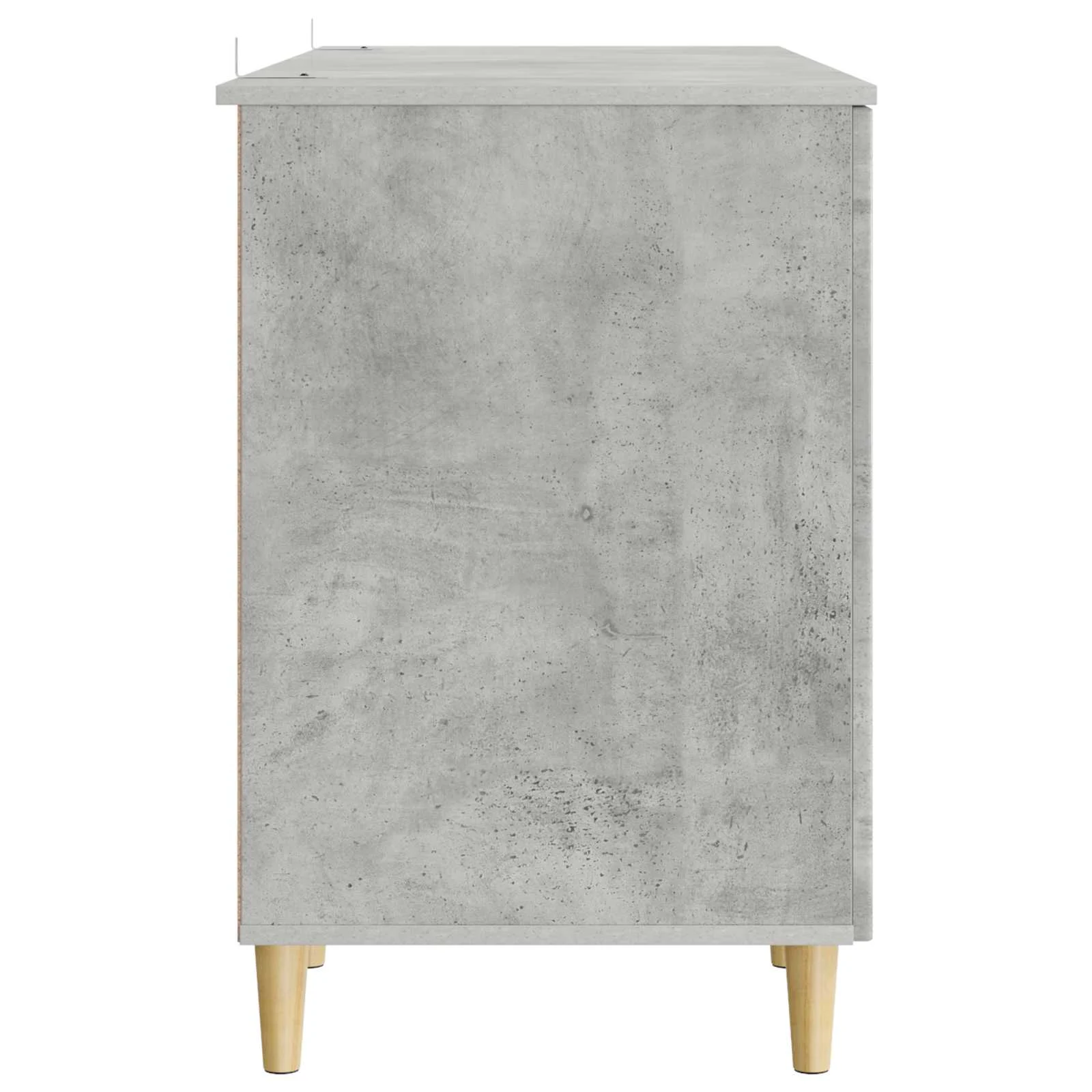 Bureau 142,5 x 50 x 75 cm gris béton bois d'ingénierie – modèle 4 – vue de dos
