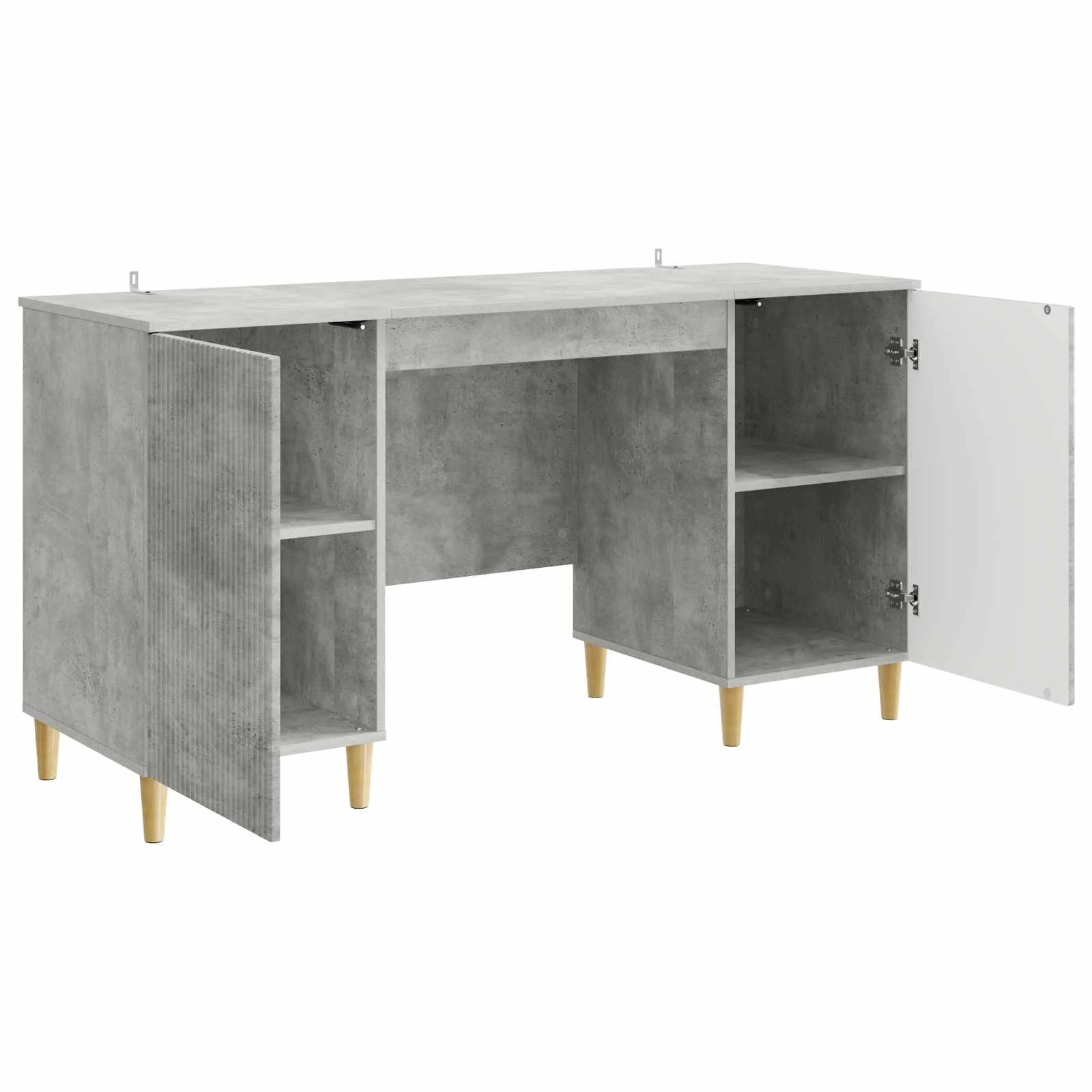 Bureau 142,5 x 50 x 75 cm gris béton bois d'ingénierie – modèle 4 – vue en situation