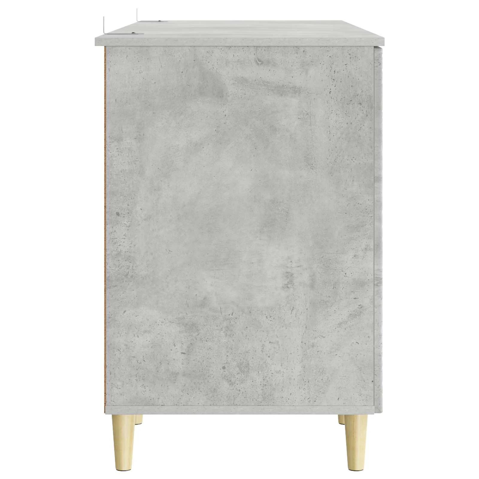 Bureau 142,5 x 50 x 75 cm gris béton bois d'ingénierie – modèle 6 – vue de dessus
