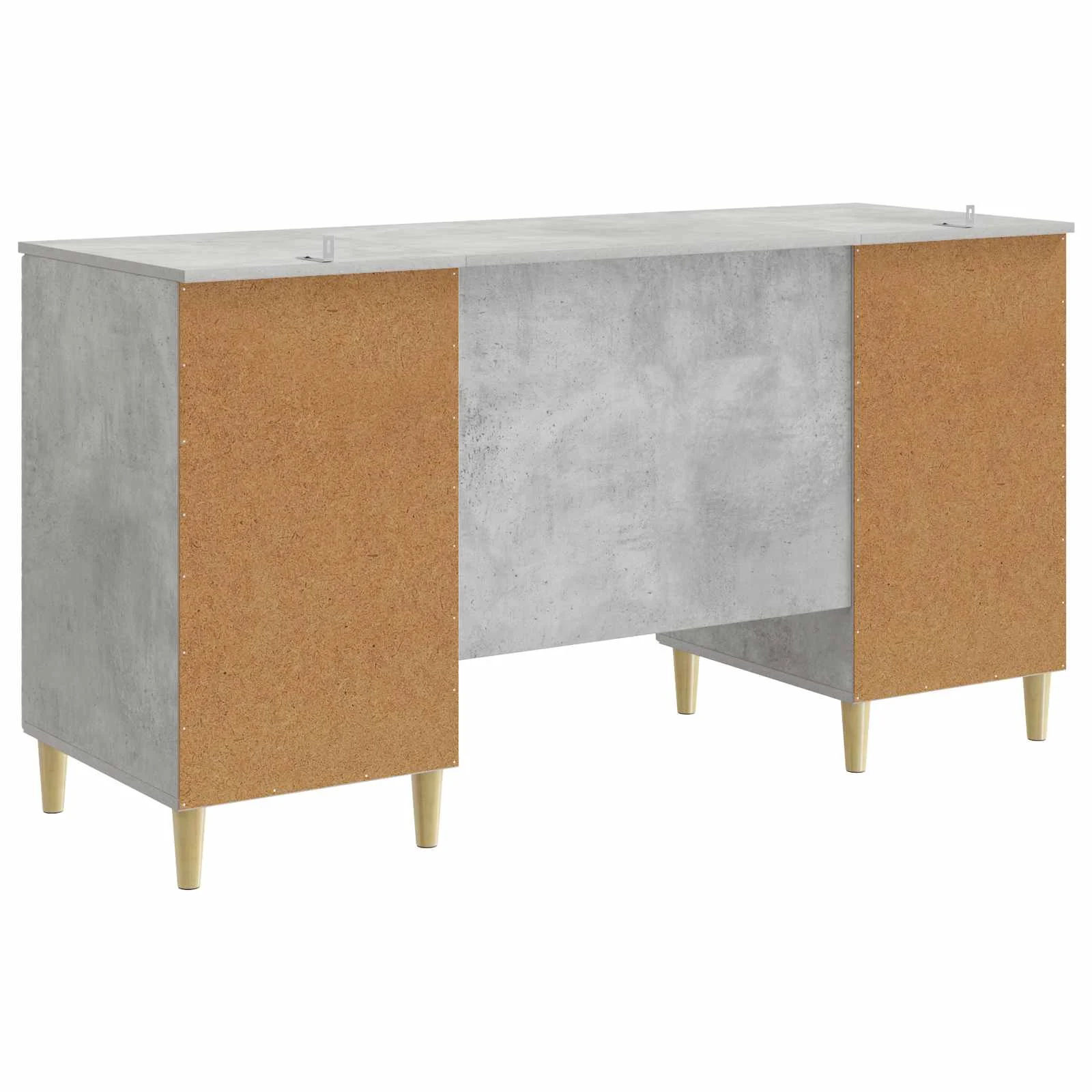 Bureau 142,5 x 50 x 75 cm gris béton bois d'ingénierie – modèle 6 – vue de dos