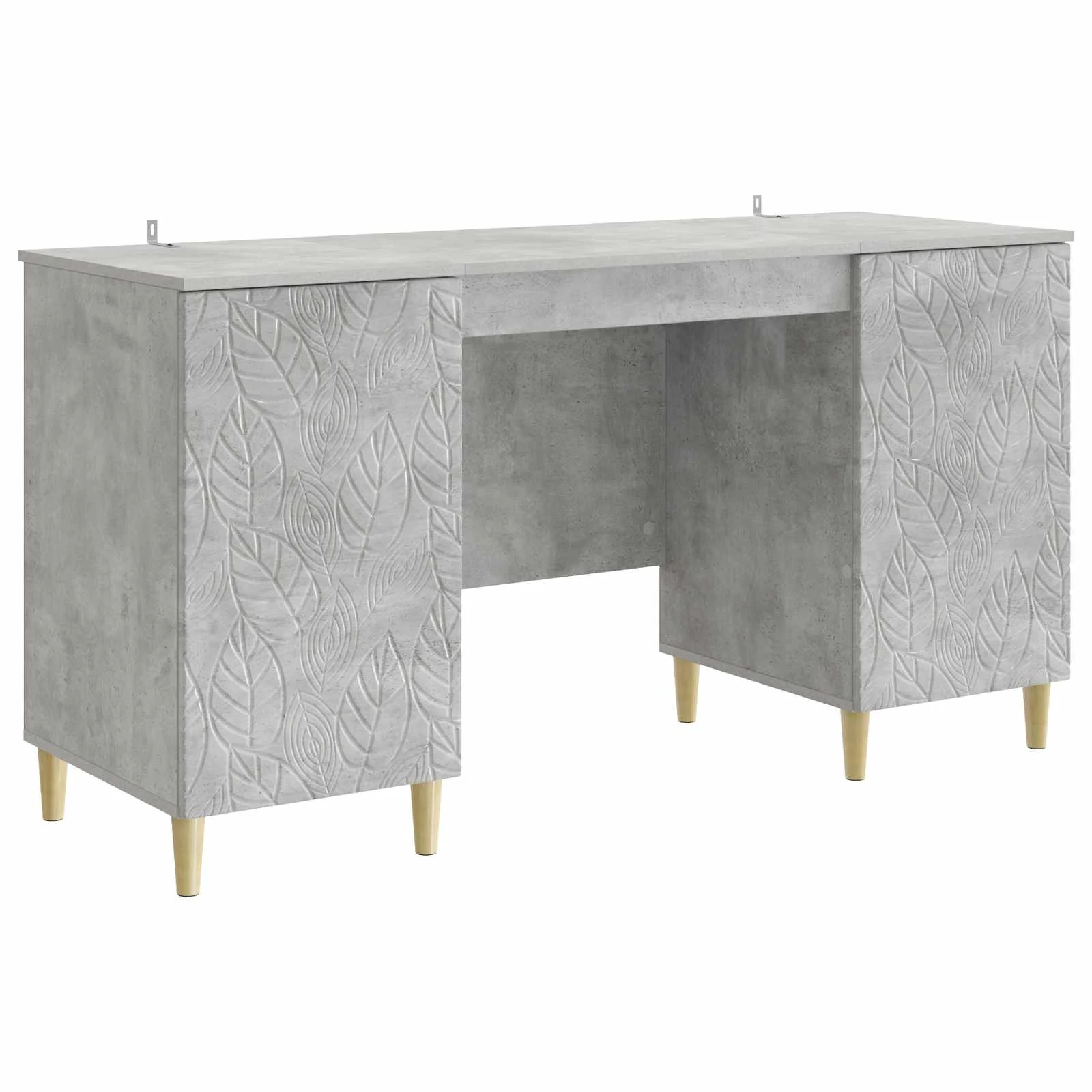 Bureau 142,5 x 50 x 75 cm gris béton bois d'ingénierie – modèle 6 – vue de côté