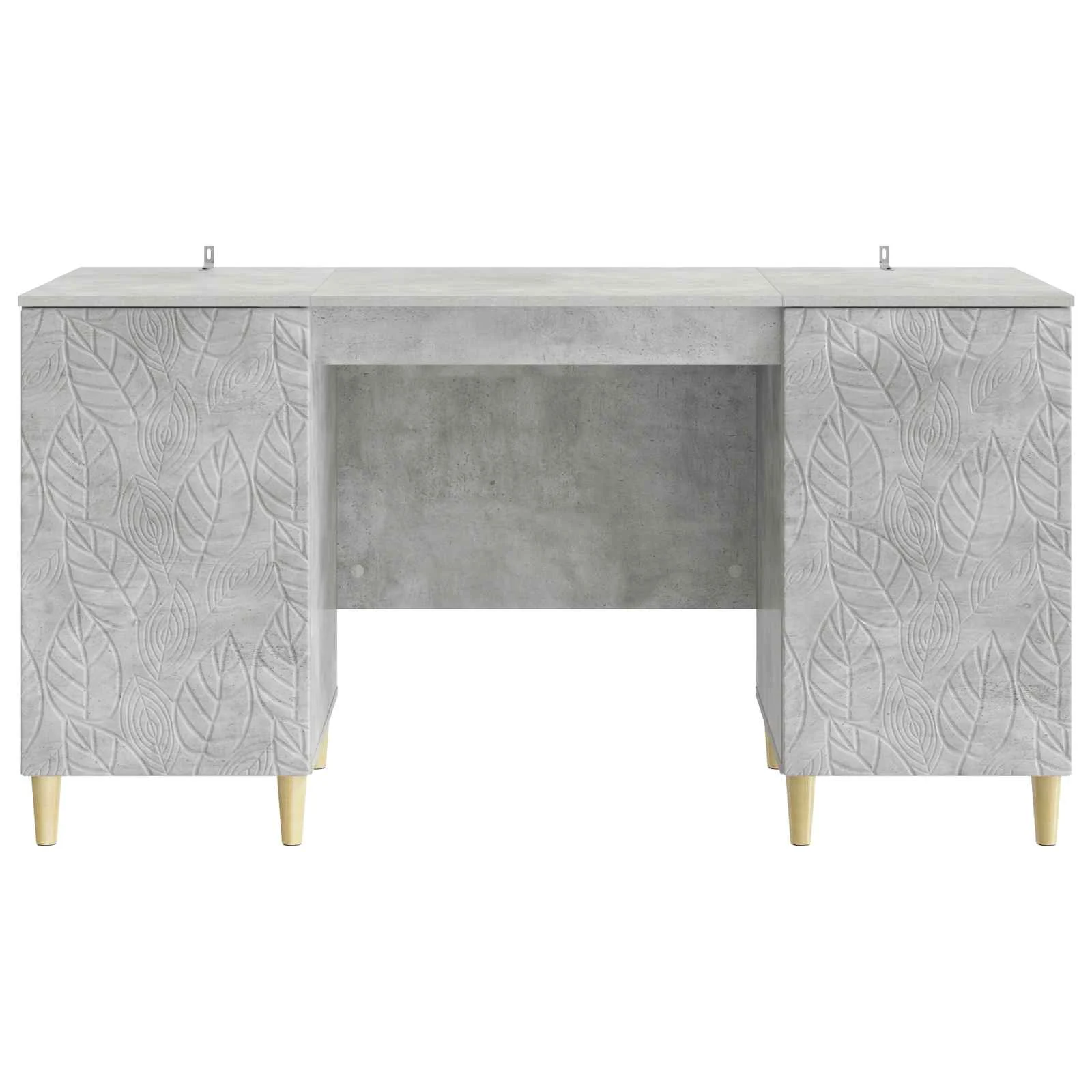 Bureau 142,5 x 50 x 75 cm gris béton bois d'ingénierie – modèle 6 – vue en situation