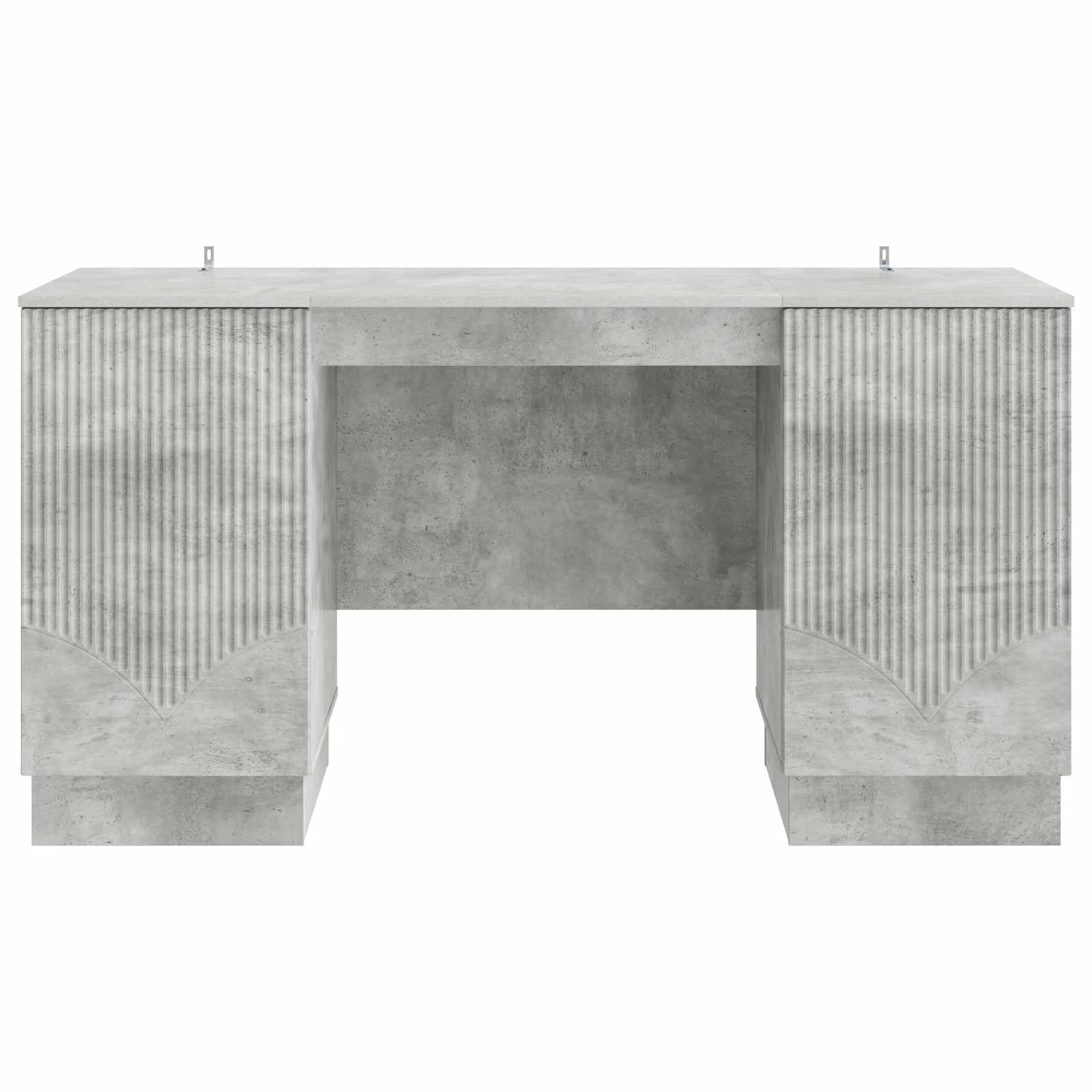 Bureau 142,5 x 50 x 75 cm gris béton bois d'ingénierie – modèle 7 – vue de dessus