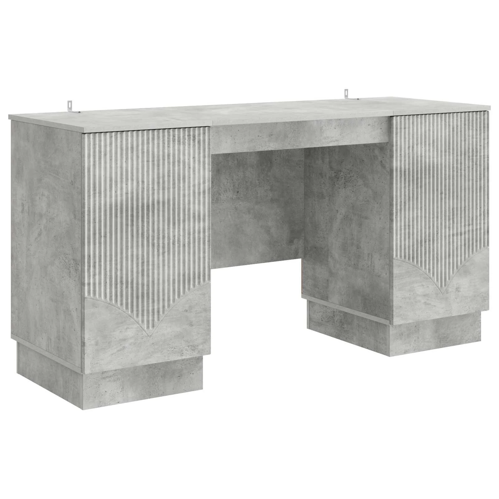 Bureau 142,5 x 50 x 75 cm gris béton bois d'ingénierie – modèle 7 – vue de côté