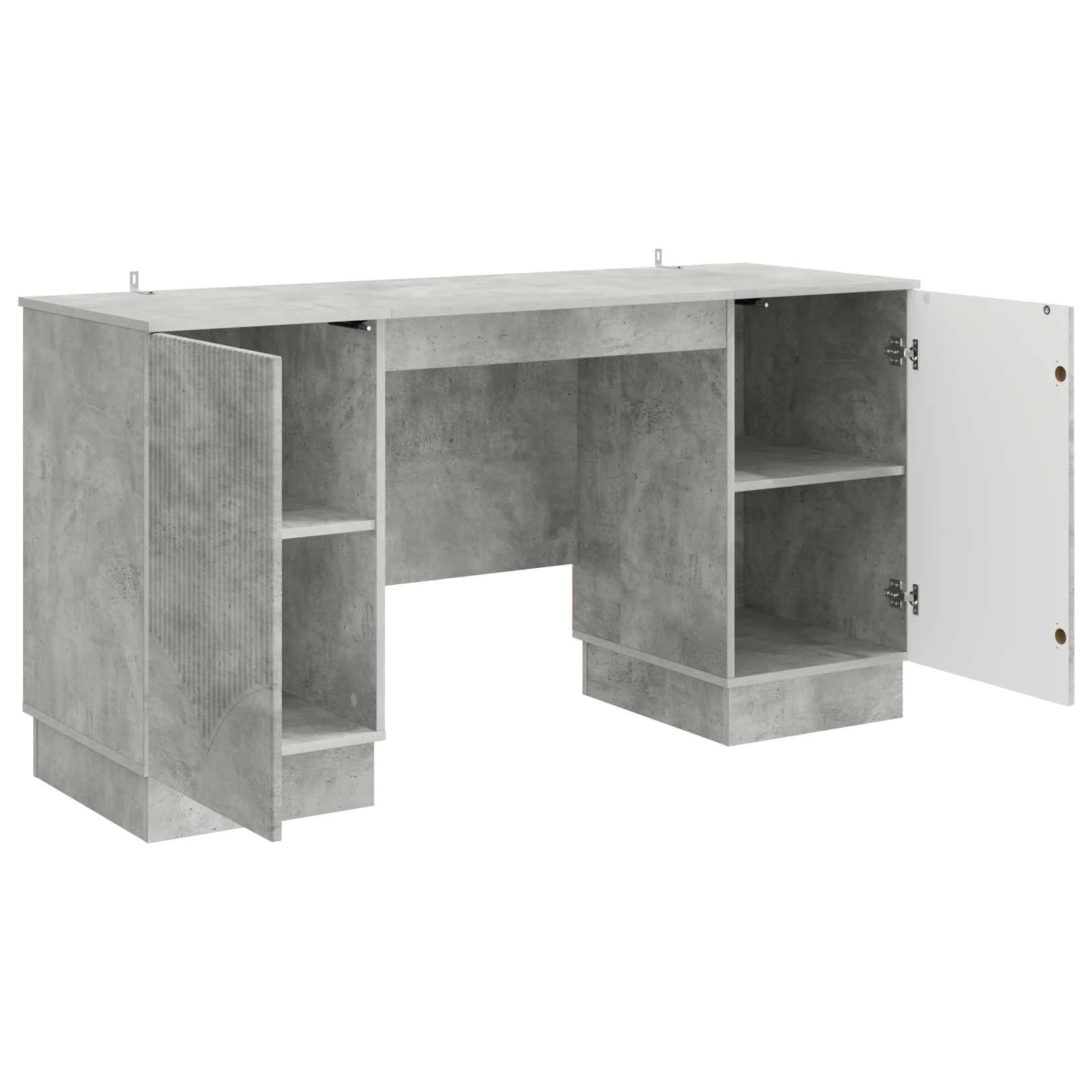 Bureau 142,5 x 50 x 75 cm gris béton bois d'ingénierie – modèle 7 – vue en situation