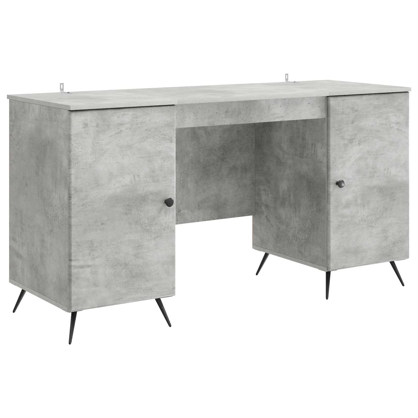 Bureau 142,5 x 50 x 75 cm gris béton bois d'ingénierie – modèle 8 – vue de côté