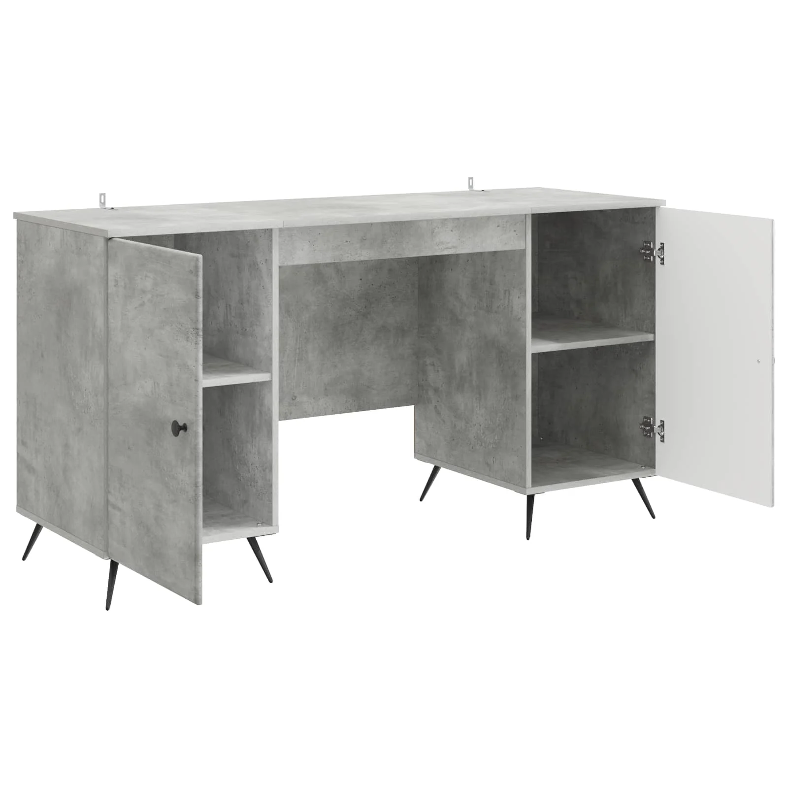 Bureau 142,5 x 50 x 75 cm gris béton bois d'ingénierie – modèle 8 – vue en situation