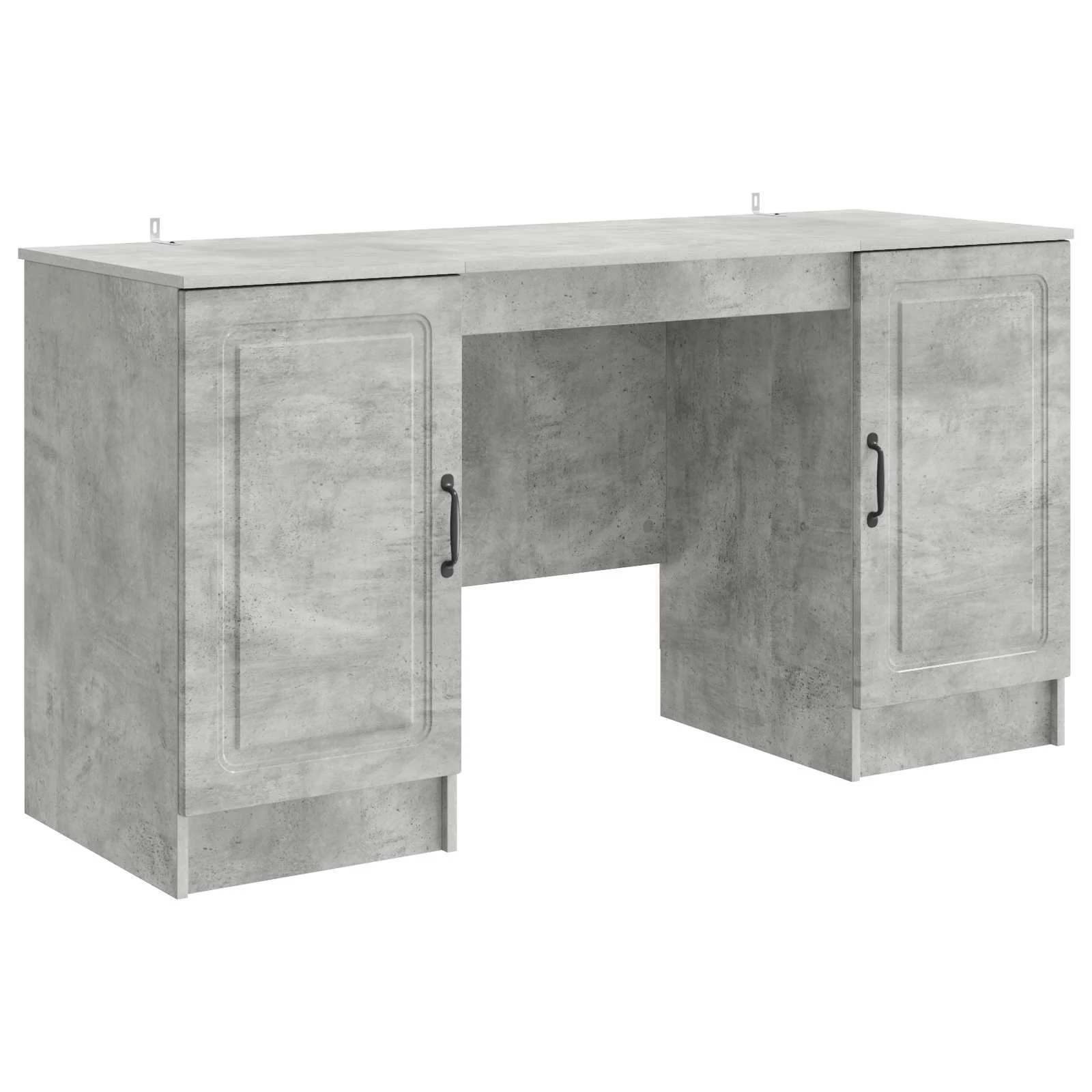 Bureau 142,5 x 50 x 75 cm gris béton bois d'ingénierie – modèle 9 – vue de côté