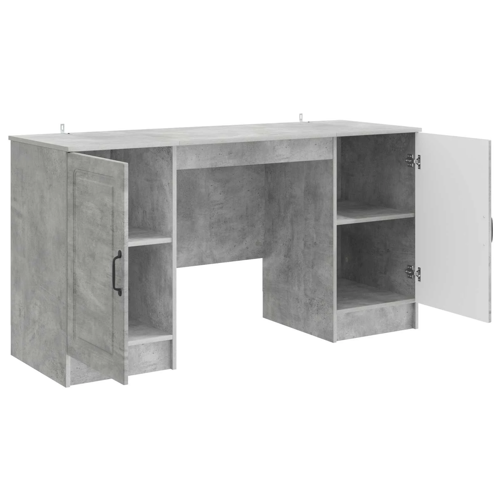Bureau 142,5 x 50 x 75 cm gris béton bois d'ingénierie – modèle 9 – vue en situation