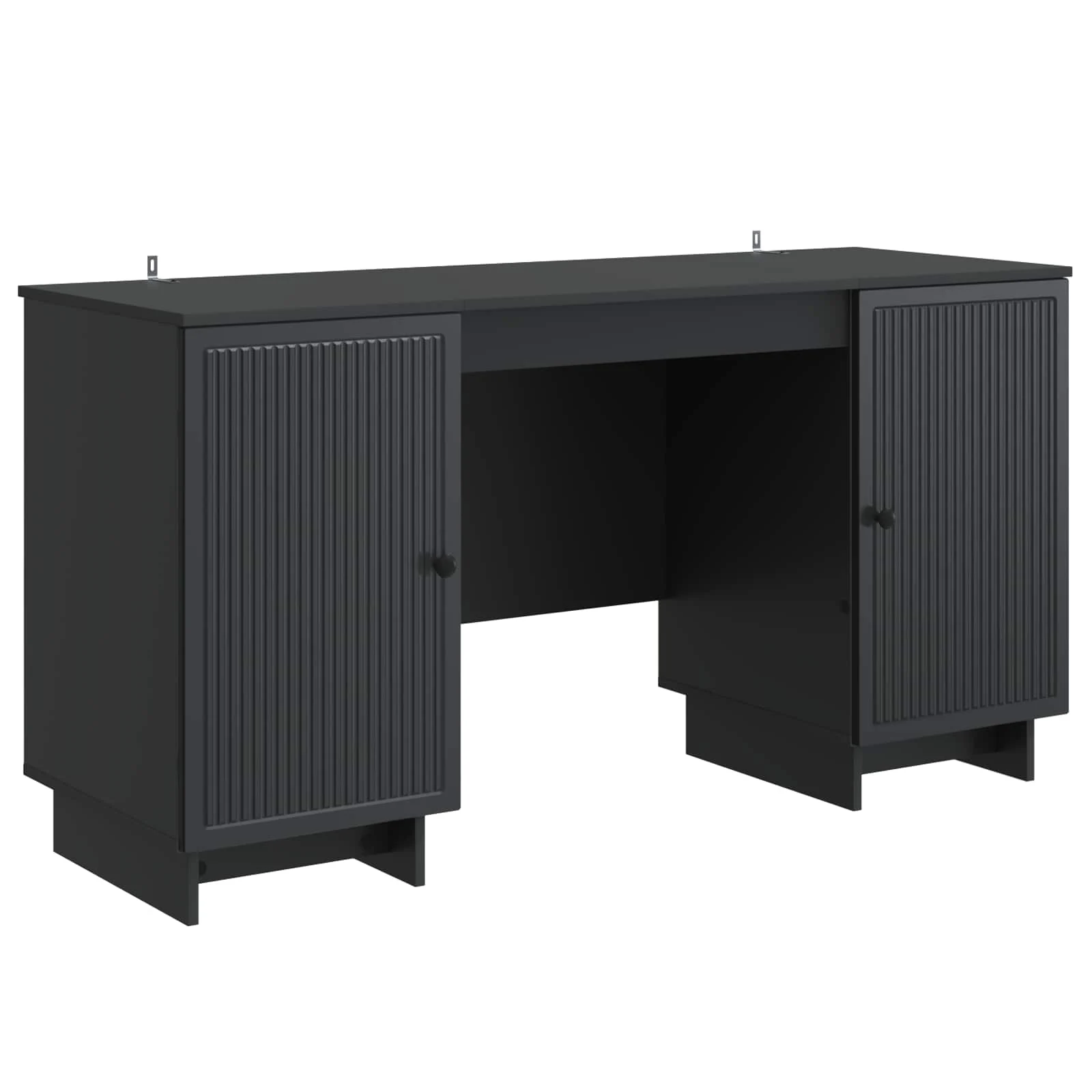 Bureau 142,5 x 50 x 75 cm noir bois d'ingénierie – vue de côté