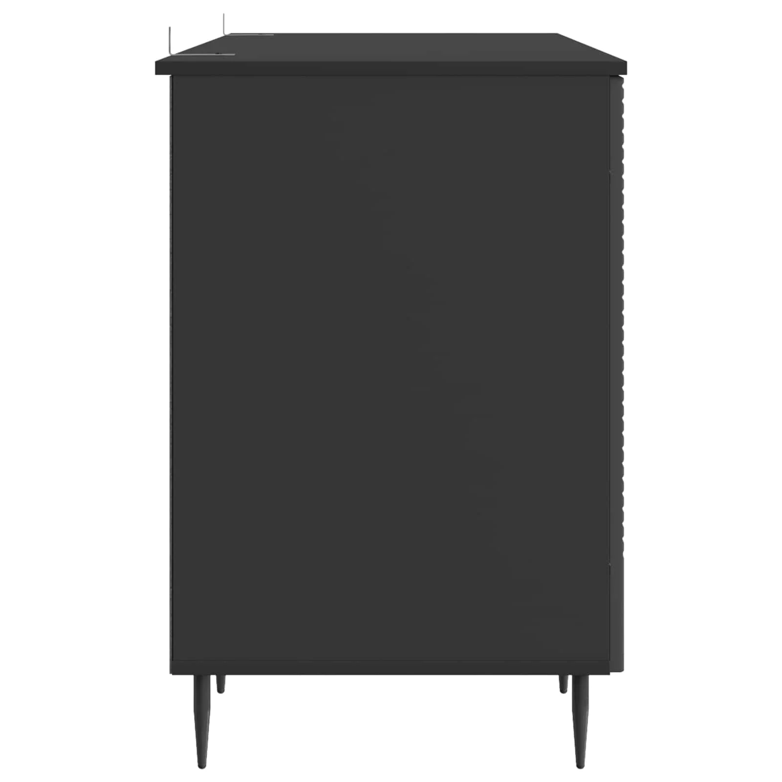 Bureau 142,5 x 50 x 75 cm noir bois d'ingénierie – modèle 3 – vue de dos