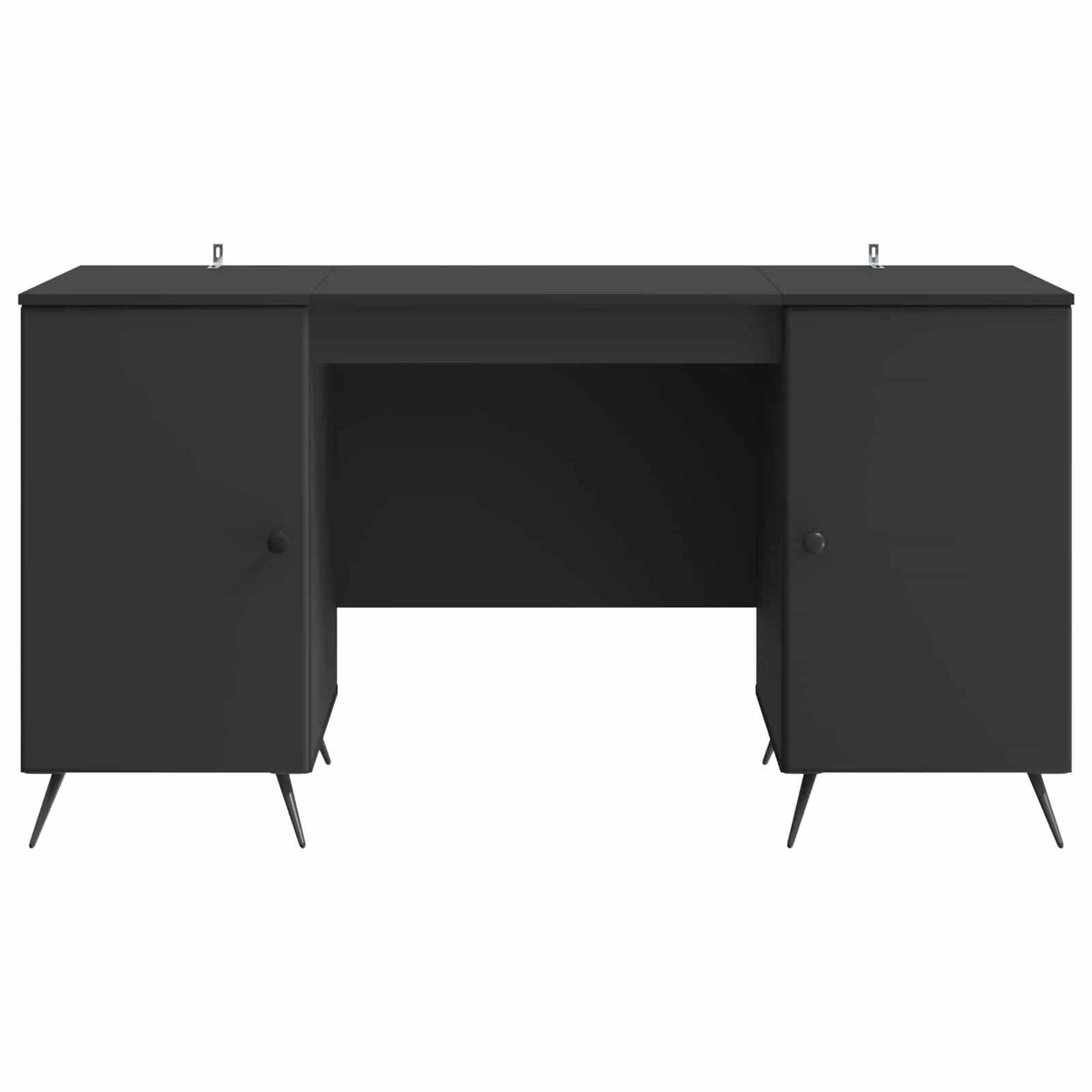 Bureau 142,5 x 50 x 75 cm noir bois d'ingénierie – modèle 6 – vue de dessus